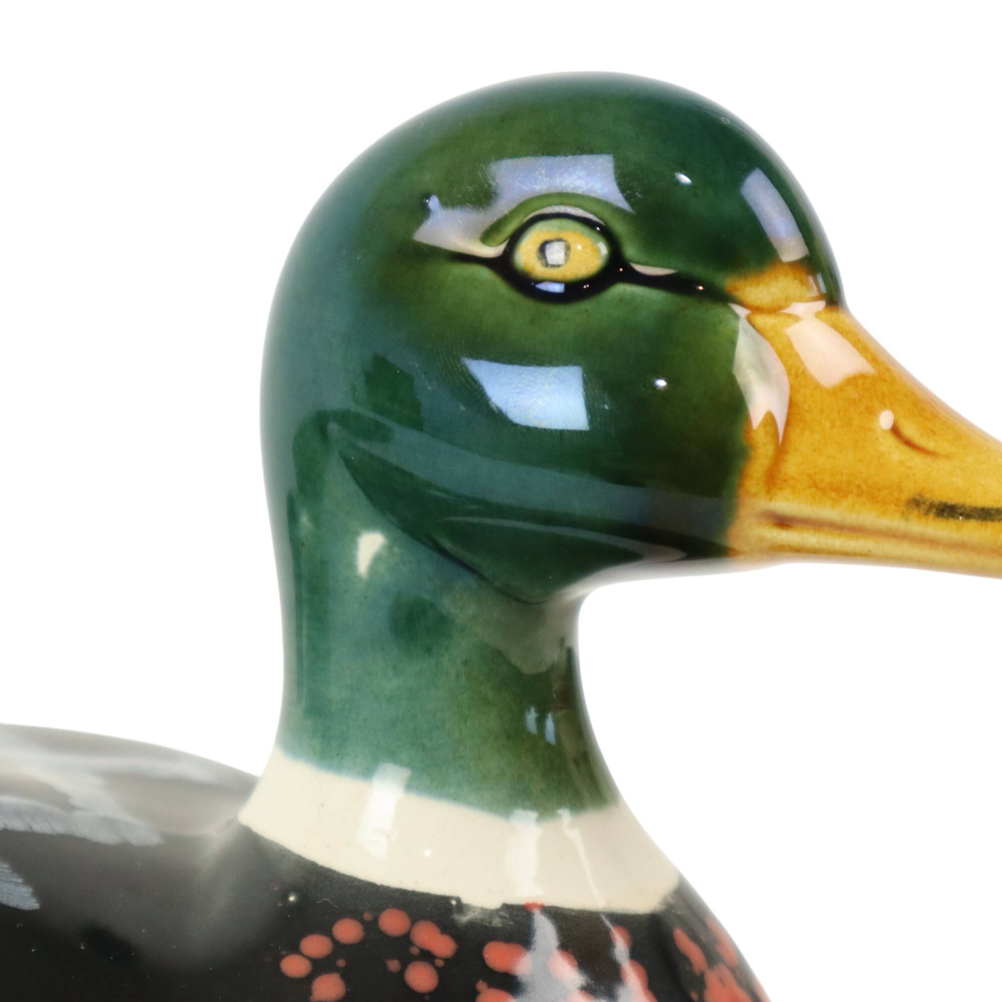 Sixties Michel Caugant Duck Terrine Pate Mold Glazed Earthenware