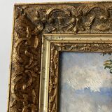 Framed old painting landscape 34X28 cm