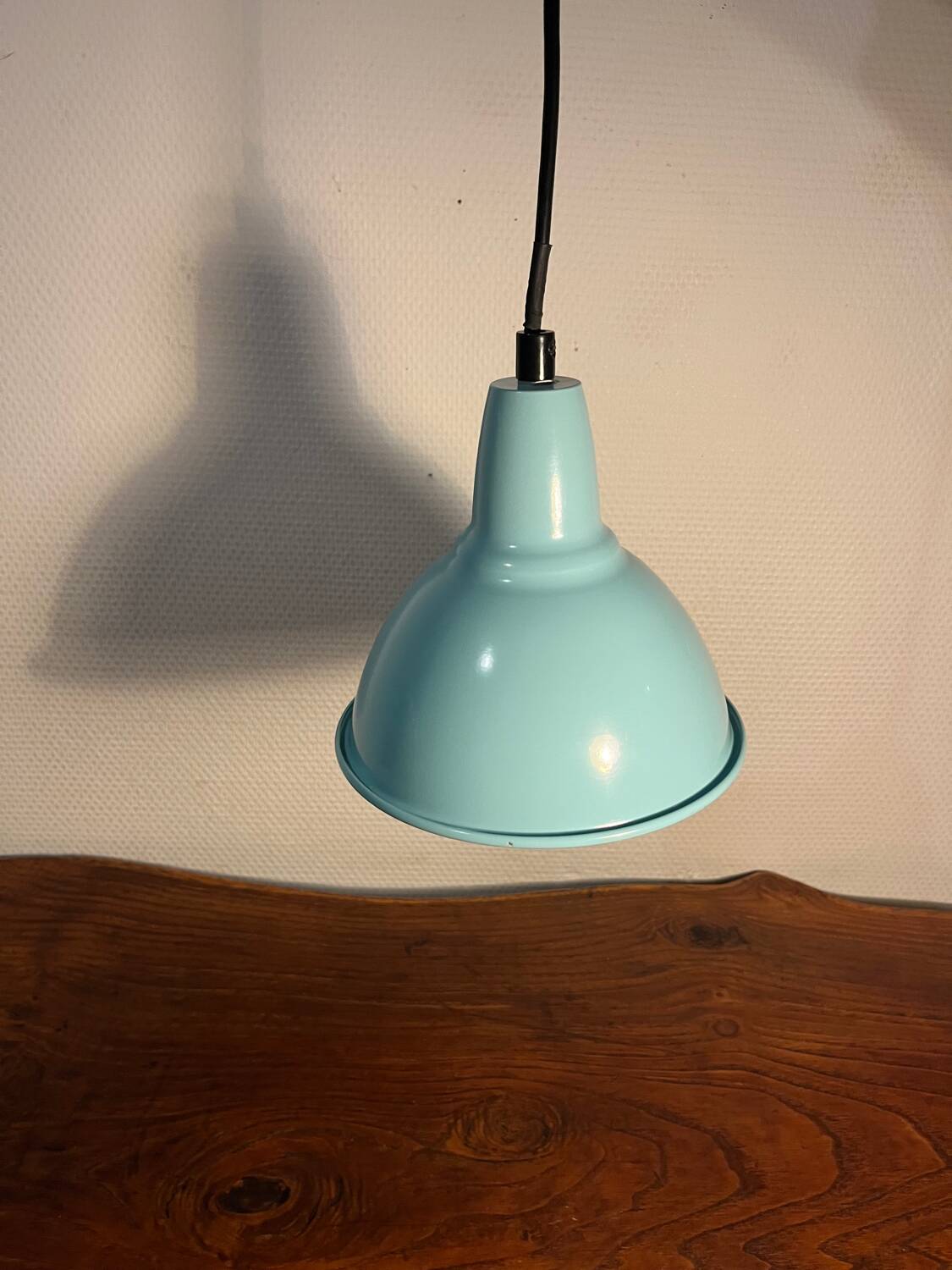 Pastel blue bell pendant light