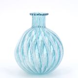Phoenician Malta light blue glass striped vase, 90s