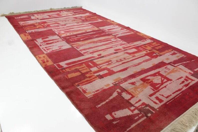 Tapis géométrique tchécoslovaque, années 1950