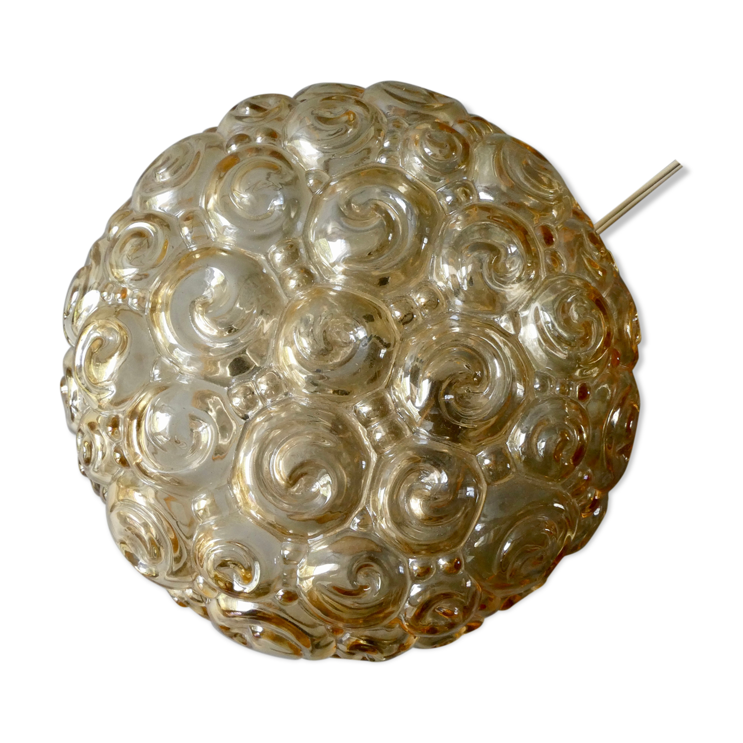 Ceiling lamp in amber glass from the 70s