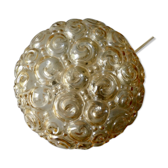 Ceiling lamp in amber glass from the 70s
