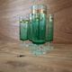 Set of 6 emerald green champagne flutes with gold trim LUMINARC