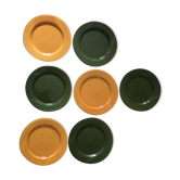 Assiettes plates en terre cuite émaillée