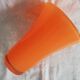 Vase en verre orange années 70