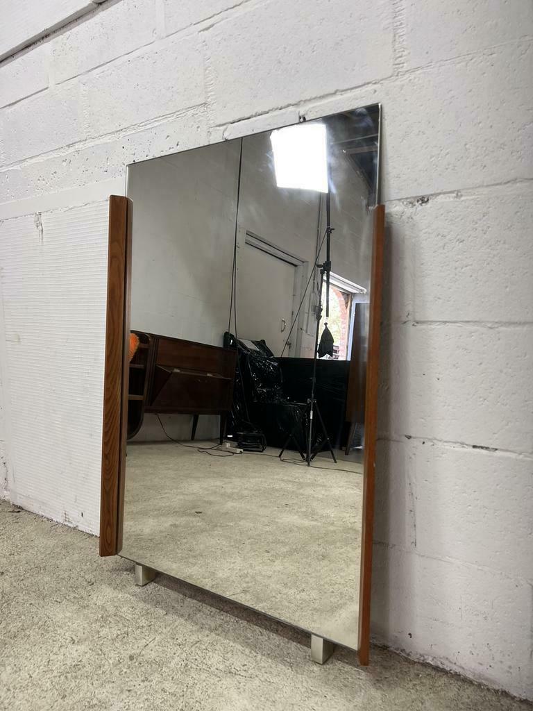 vintage mirror with wood accent