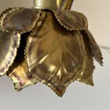Vintage 70s gold Jansen style wall lamp