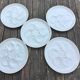 5 white oyster plates, St Amand faiencerie - vintage