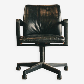 Martin Stoll black leather office chair.