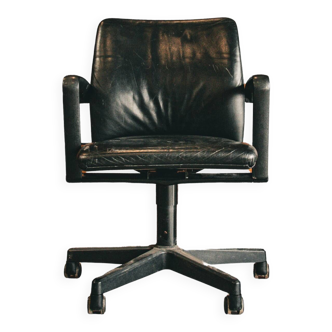 Martin Stoll black leather office chair.