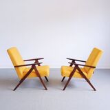 Mid Century Easy Chair Model B 310 Var in Yellow Tweed