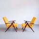 Mid Century Easy Chair Model B 310 Var in Yellow Tweed