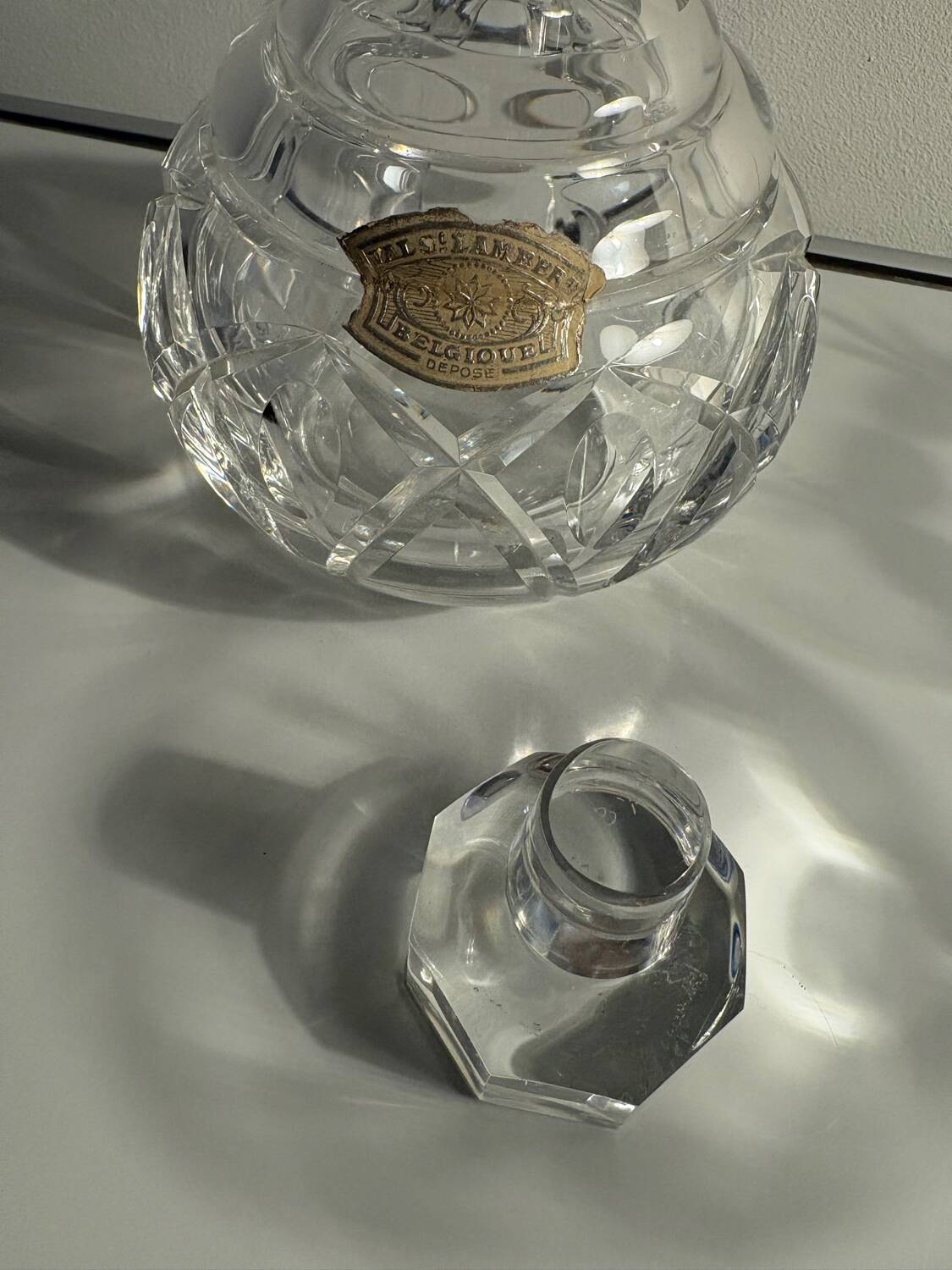 Val Saint Lambert individual crystal bottle/carafe no.