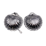 Vintage silver metal shells