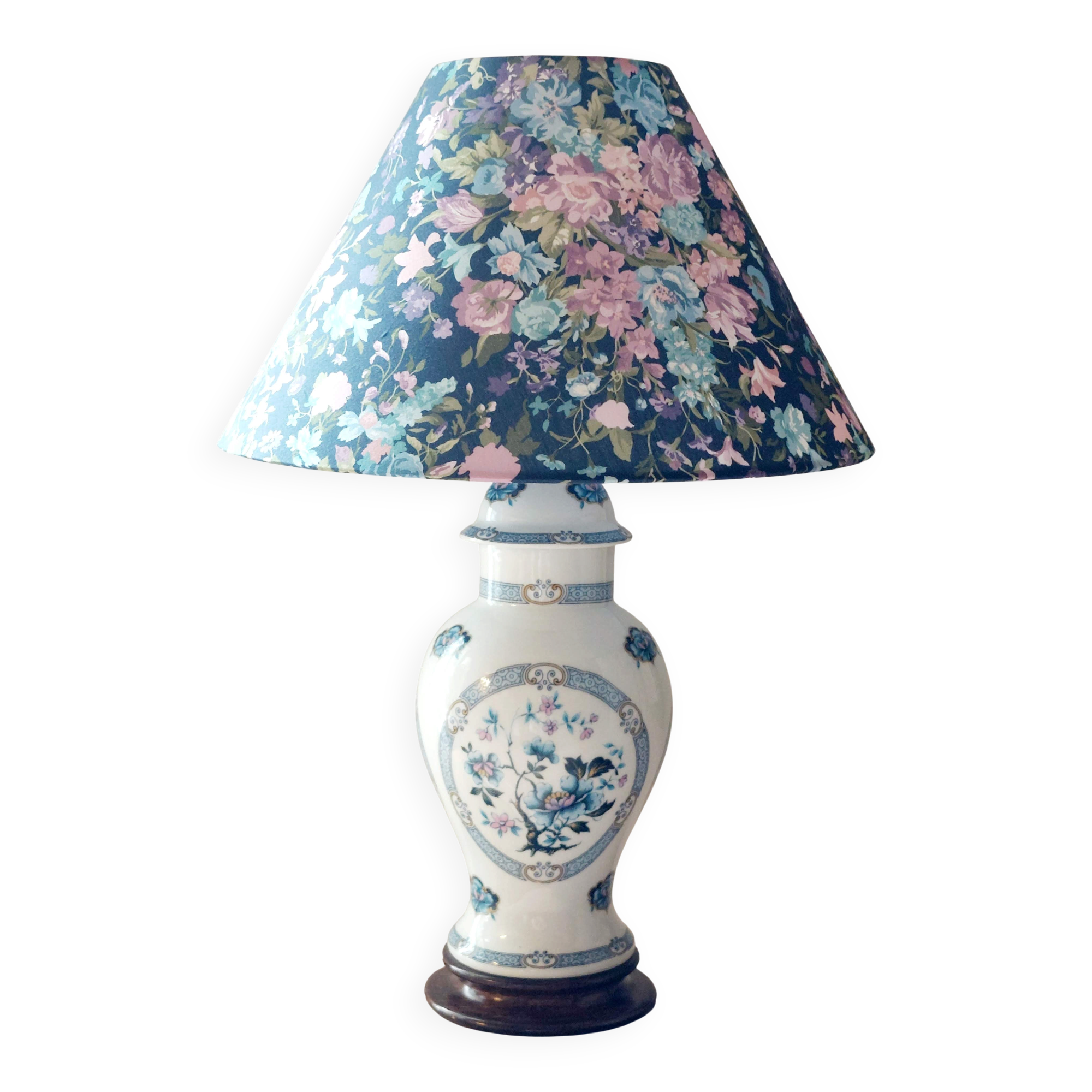 Limoges porcelain lamp Hergey – custom Liberty lampshade
