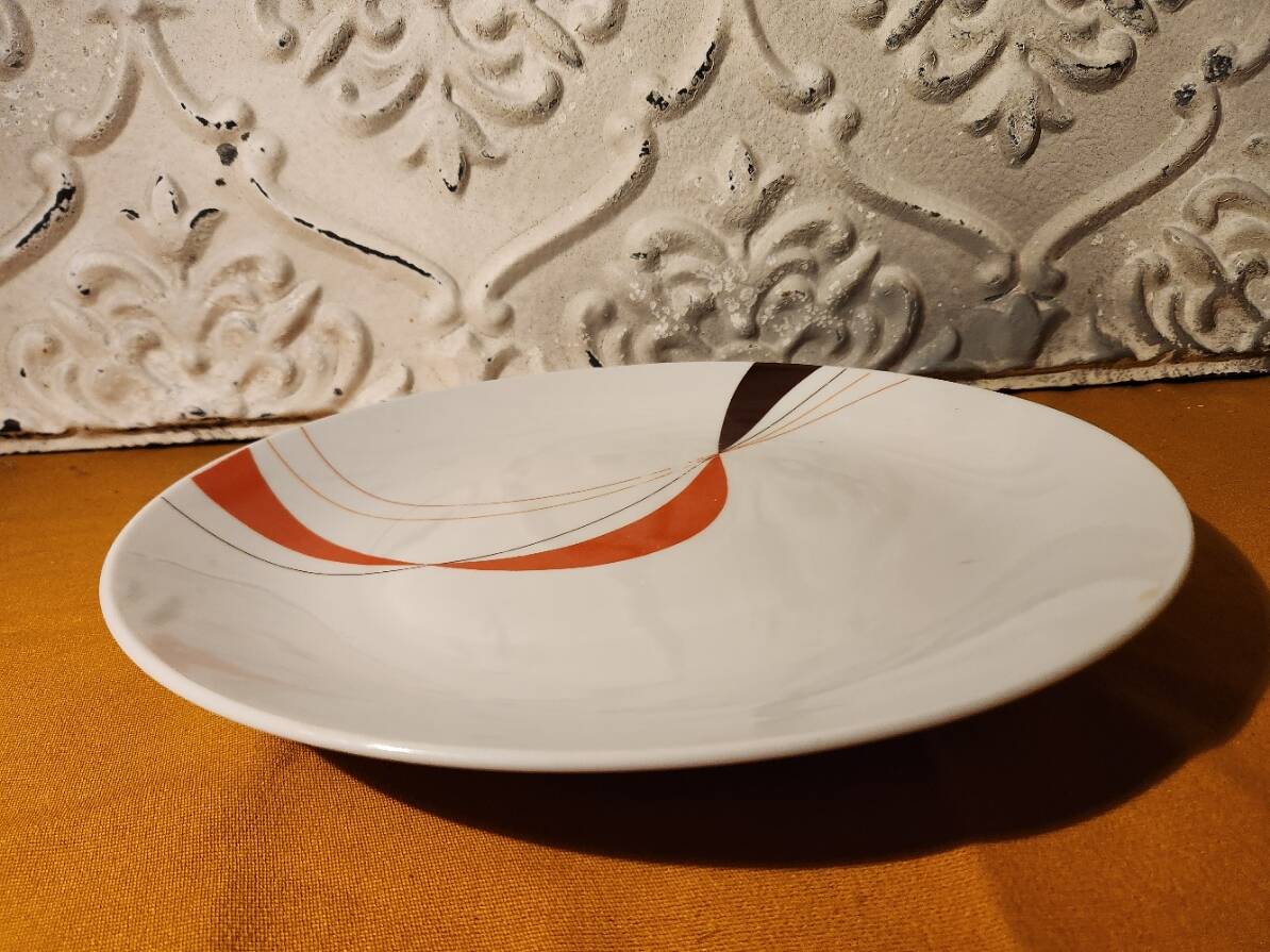Large flat round plate design 70s Winterling Marktleuthen Bavaria