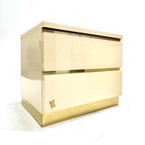 Pair of lacquer and brass bedside tables Éric Maville 1970