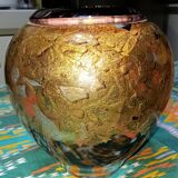 Vase en verre Jean Claude Novaro avec incrustations d’or