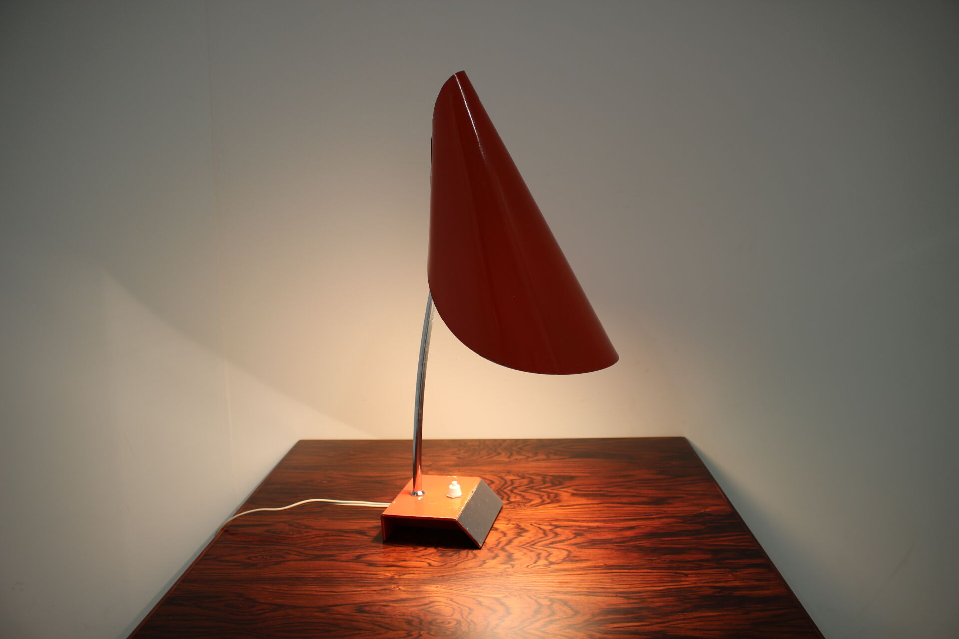 Mid-Century Red Table Lamp, Josef Hurka, 1950s