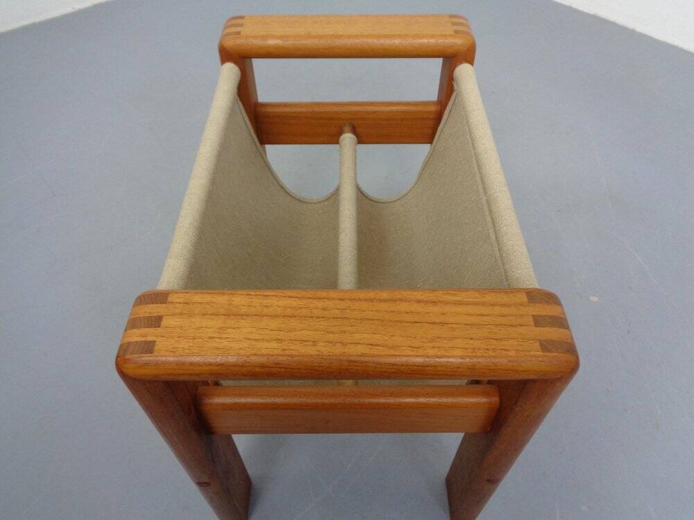 Danish Solid Teak Magazine Rack, 1960s