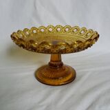 Bowl on openwork amber glass base
