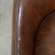 Set of 2 club chairs/armchairs in dark cognac leather