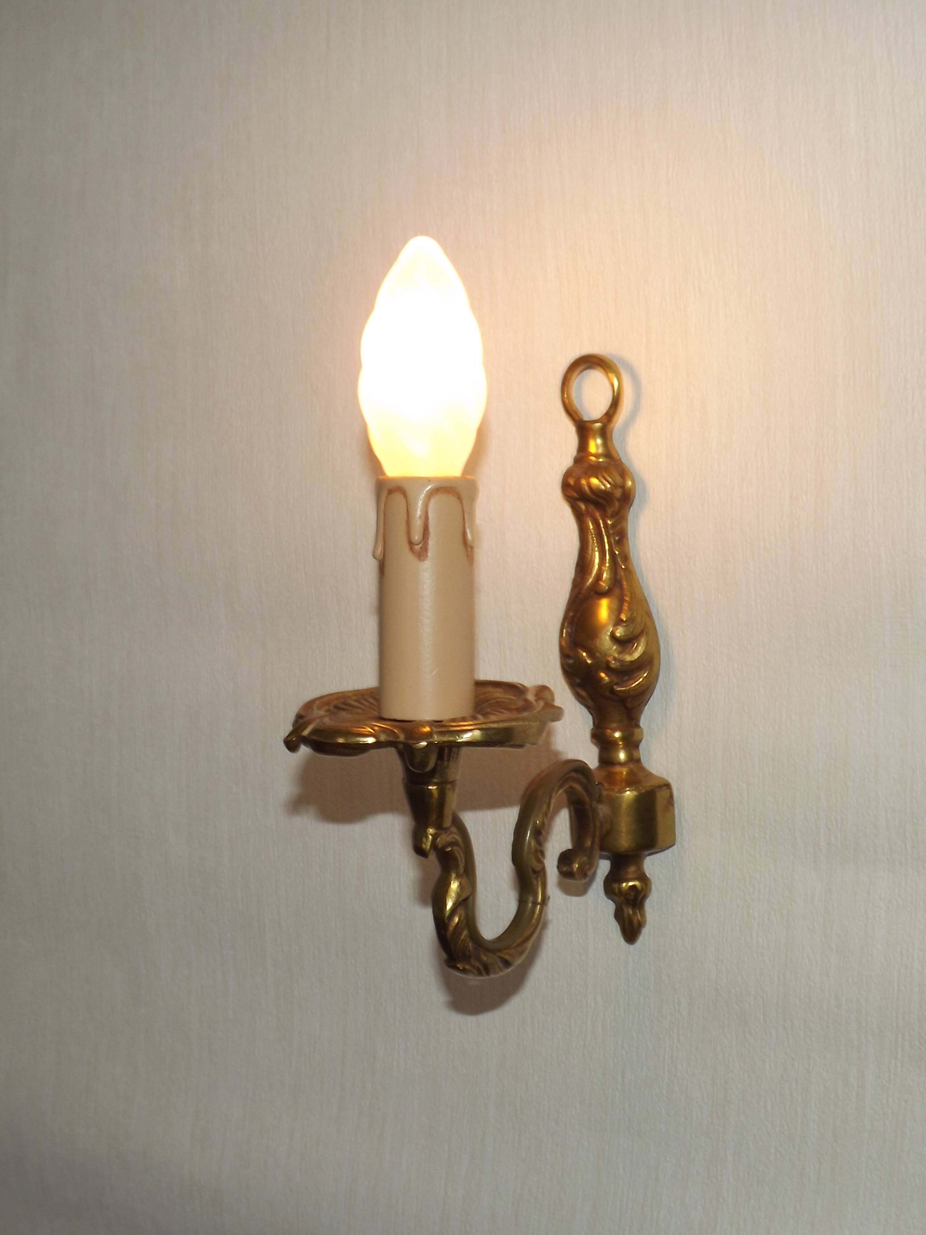 French Bronze Single Wall Sconce  Mid Century Single Light Fixture 5412