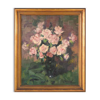 Still life with pink flowers