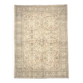Tapis persan fait main en laine et coton beige des années 1970 291x387