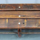 1970s Pine Tree Bench with Iron Base, Czechoslovakia