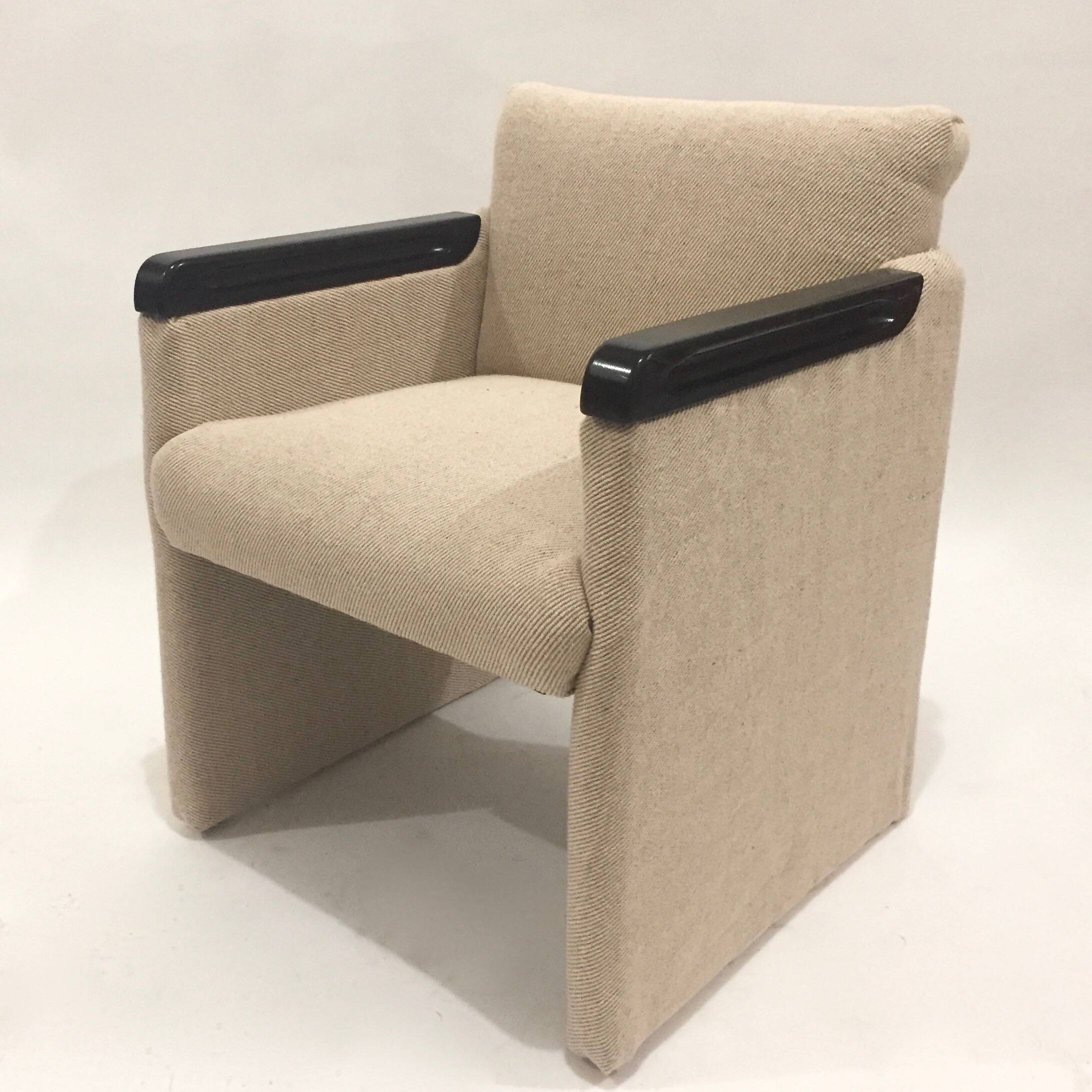 Reupholstered 1980s armchair