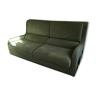 Fabric green sofa 3 places