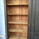 Old wooden cupboard massive sliding doors