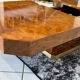 Table basse bar  en Loupe d’orme maison  Lancel vintage 1970