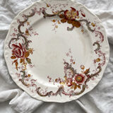 8 polychrome ironstone dinner plates "Wentworth" by Emile Bourgeois