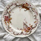 8 polychrome ironstone dinner plates "Wentworth" by Emile Bourgeois