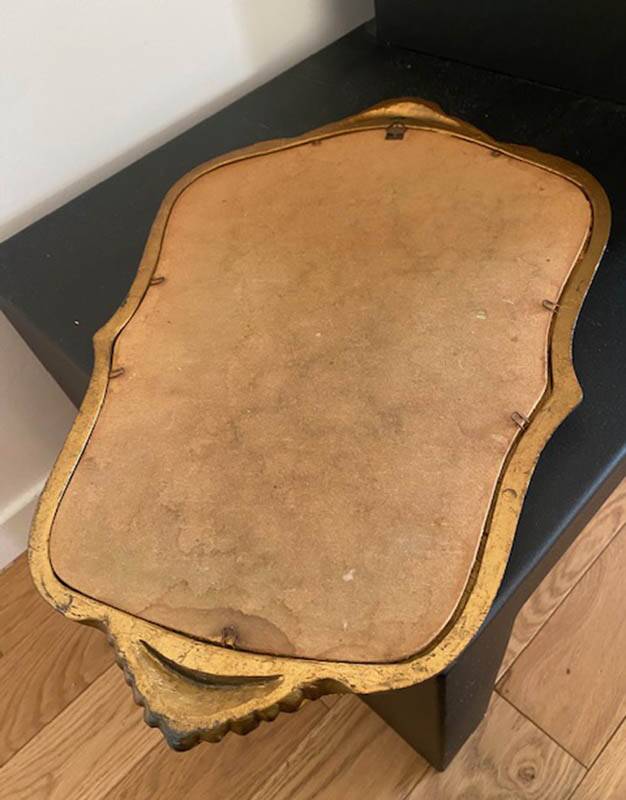 Golden wood mirror