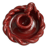 Twisted red earthenware candle holder - in the style of St Clément