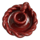 Twisted red earthenware candle holder - in the style of St Clément