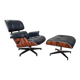 Black & Palisander Santos Herman Miller Original Eames Lounge Chair & Ottoman