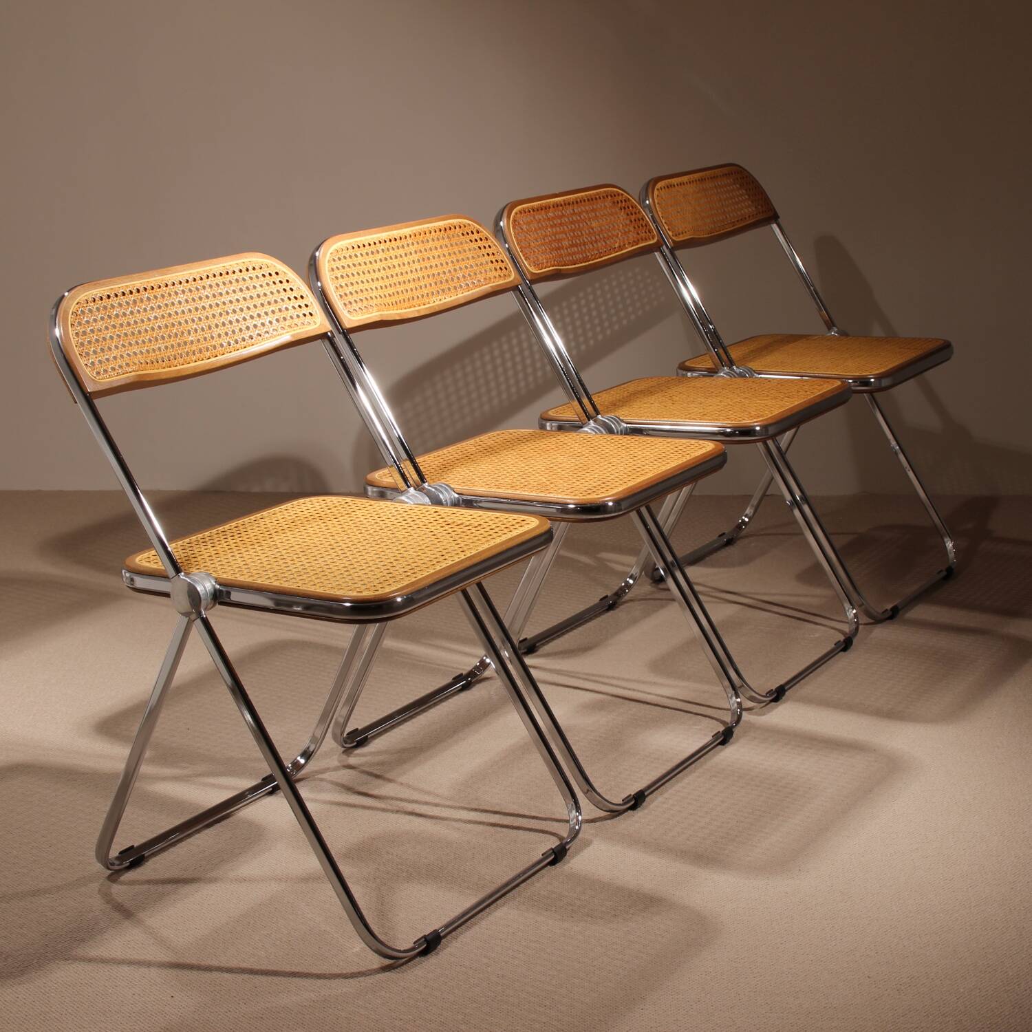Four ‚Plia‘ Folding Chairs by Giancarlo Piretti for Anonima Castelli