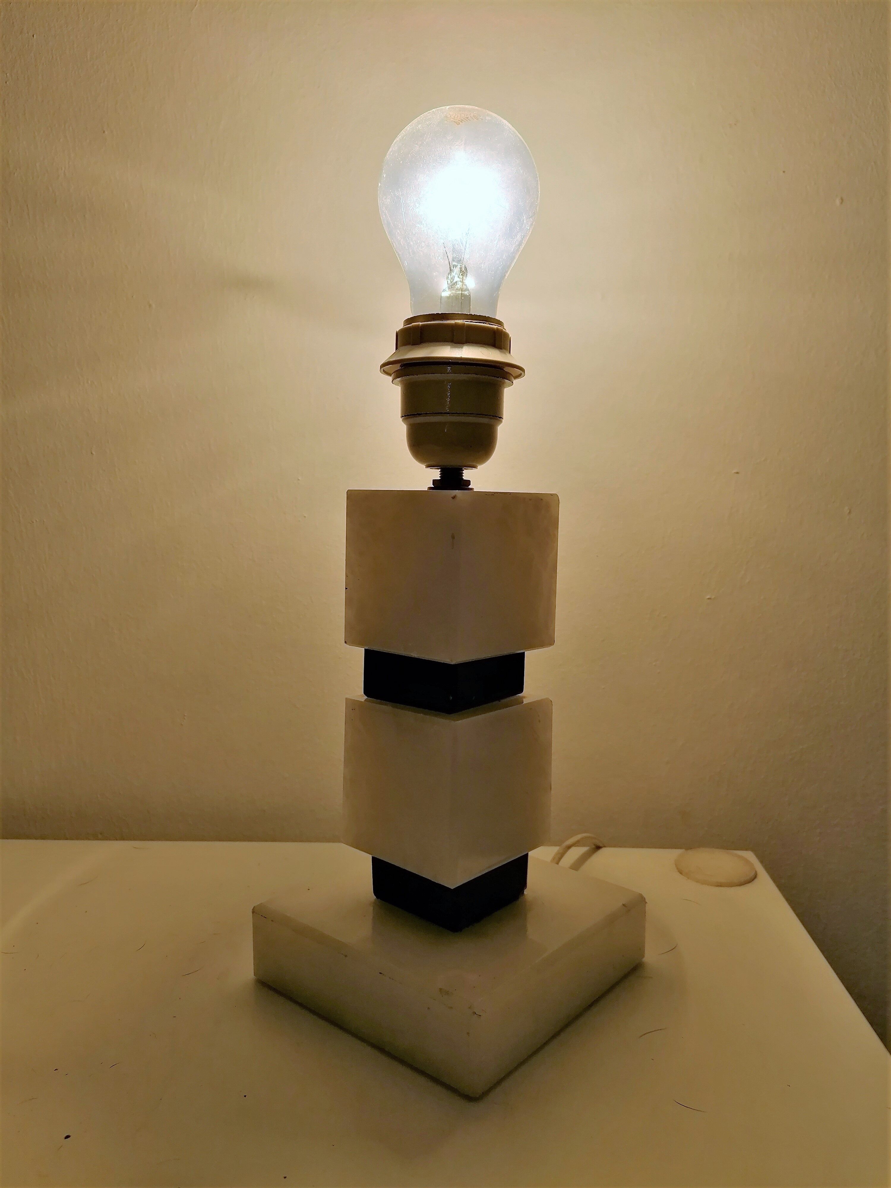 Modernist marble lamp foot art deco style