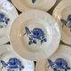 6 hollow plates Digoin Sarreguemines blue flowers 30s