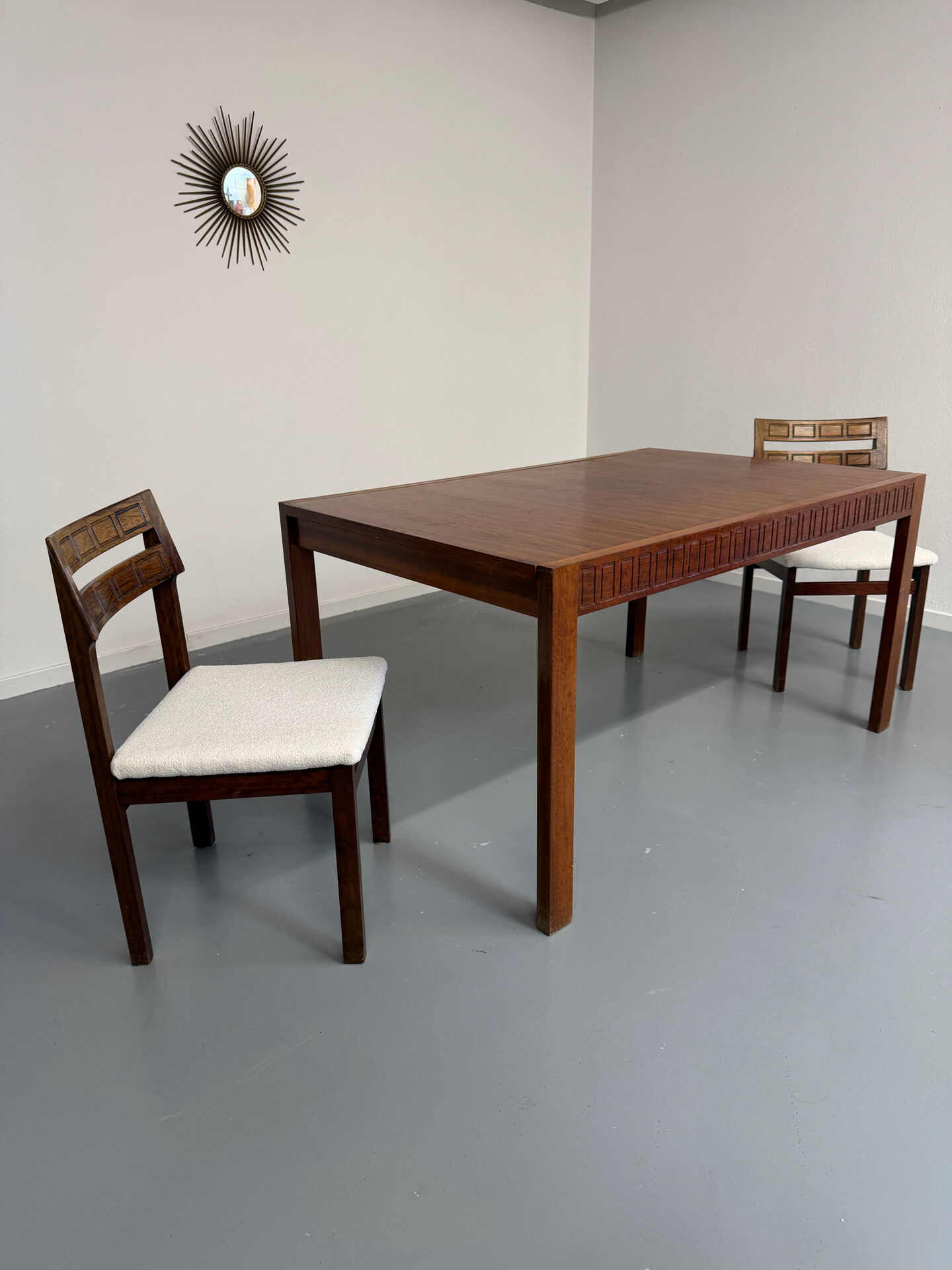 Extendable dining table Italian design 60 geometric rosewood