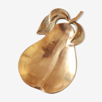 Brass pear trinket bowl