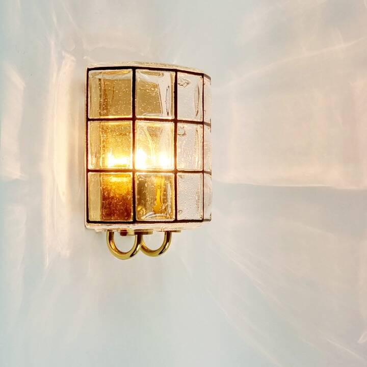 Pair of Mid-Century Glass Wall Lights/Sconces from Limburg, Germany, 1960s