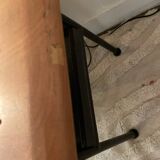Side table / end table in wood and old metal