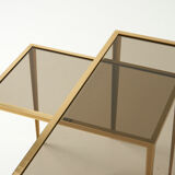 Set of Two Side Tables with a Brass Frame - 1960's