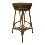 Vintage rotan bar stool 60s design